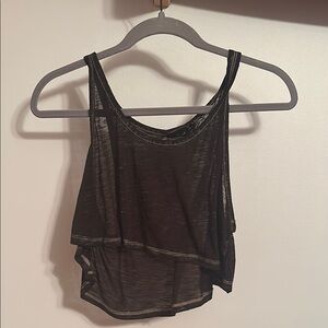 Urban Outfitters Gray Asymmetrical Crop Tank Top